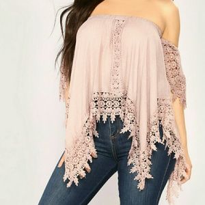 Free Bird Off the Shoulder Top - Mauve